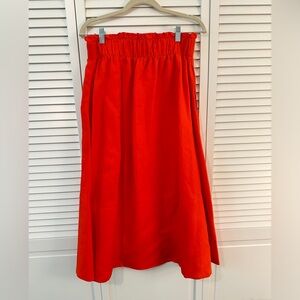 Banana Republic.  Red-orange linen midi skirt.  Size S.  Excellent condition.